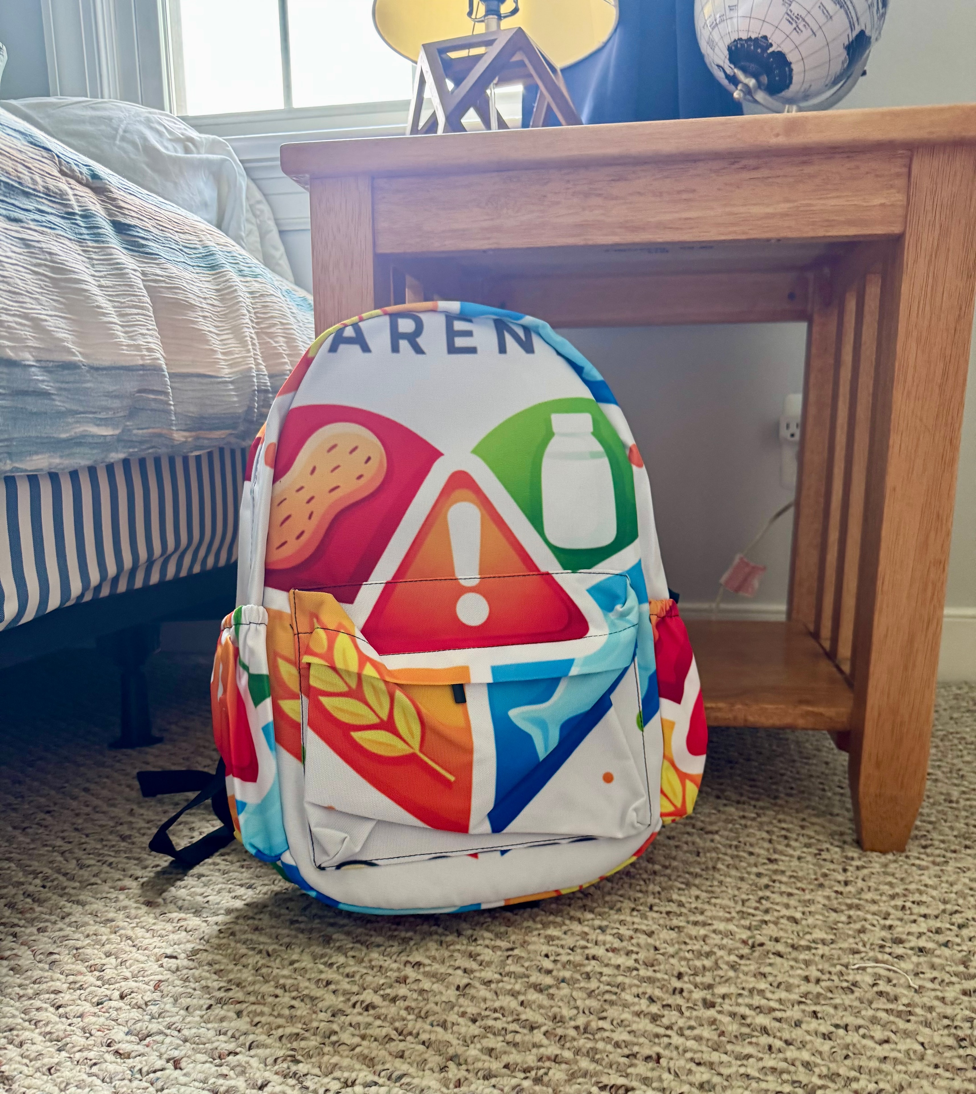 treenuts food allergy awareness ~ backpack